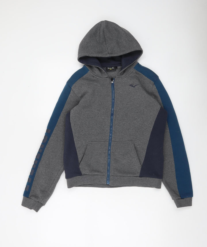 Everlast Boys Grey & Blue Full Zip Hoodie 13 Years - Comfortable Casual Sweatshirt