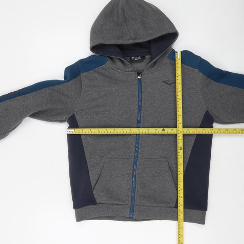 Everlast Boys Grey & Blue Full Zip Hoodie 13 Years - Comfortable Casual Sweatshirt