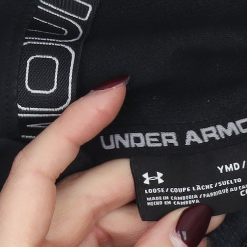 Under Armour Boys Black Full Zip Hoodie Size M ColdGear Lightweight