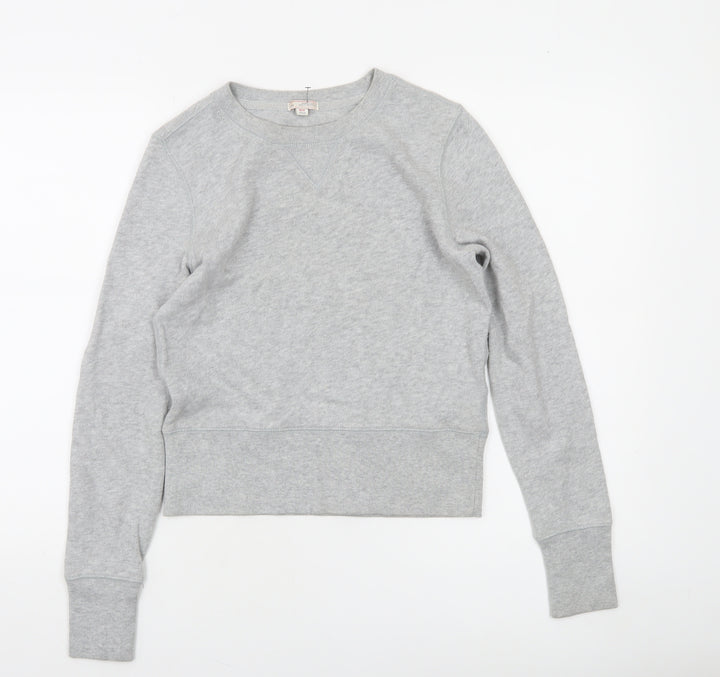 Gap Women Grey Cotton Crew Neck Pullover Sweatshirt XS