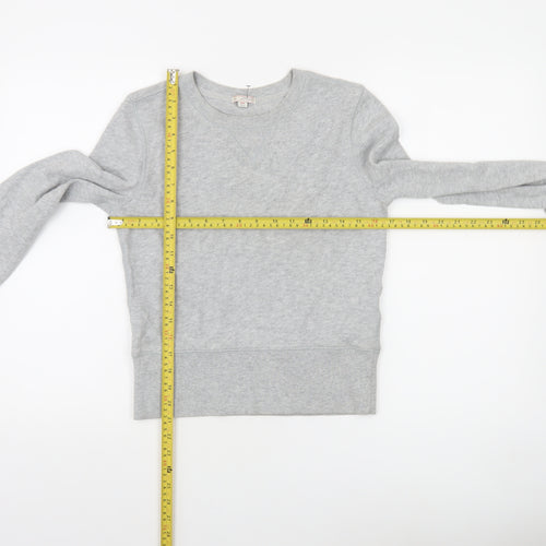 Gap Women Grey Cotton Crew Neck Pullover Sweatshirt XS