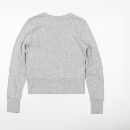 Gap Women Grey Cotton Crew Neck Pullover Sweatshirt XS