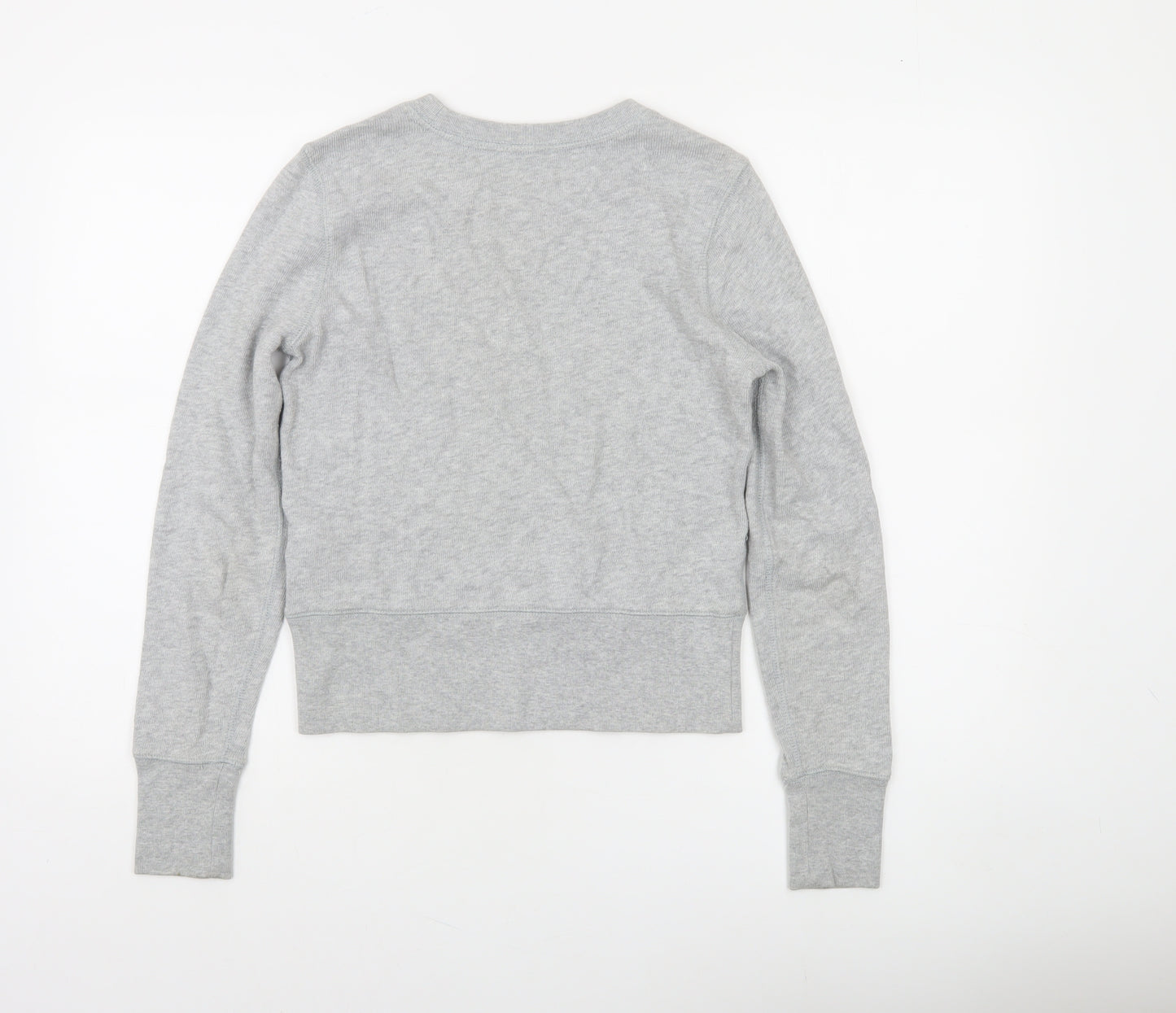 Gap Women Grey Cotton Crew Neck Pullover Sweatshirt XS