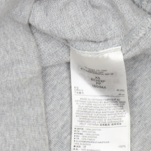 Gap Women Grey Cotton Crew Neck Pullover Sweatshirt XS