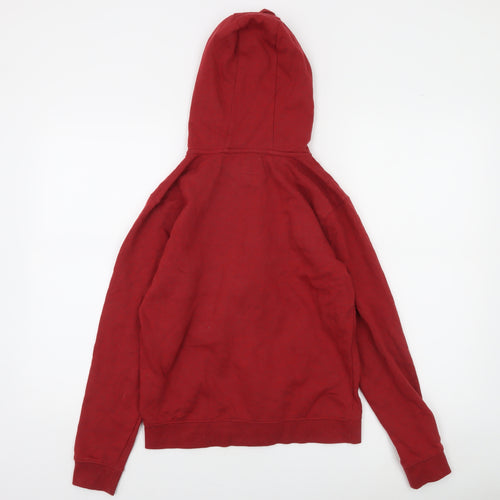 DC Boys Red Full Zip Hoodie Size 18 Cotton Blend Casual Sweatshirt