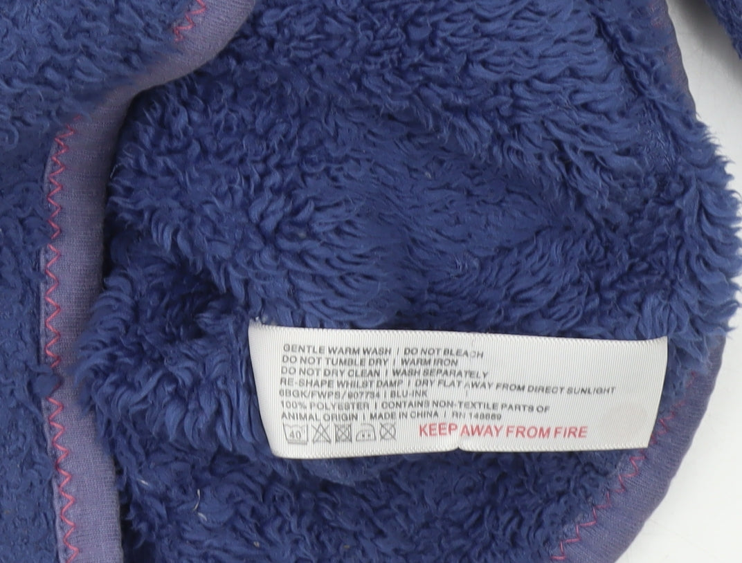 FatFace Girls Blue Full Zip Fleece Hoodie 4-5 Years Bumblebee Design