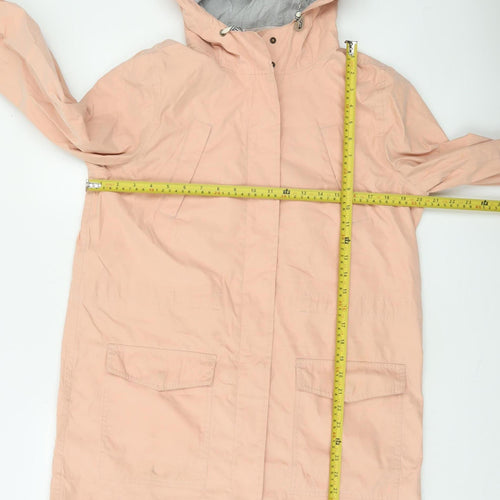 Marine Layer Women's Pink Hooded Parka Jacket Size M Polyester Nylon