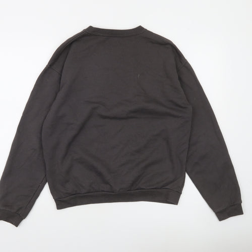 Missguided Women Black Michigan Graphic Pullover Sweatshirt Size S