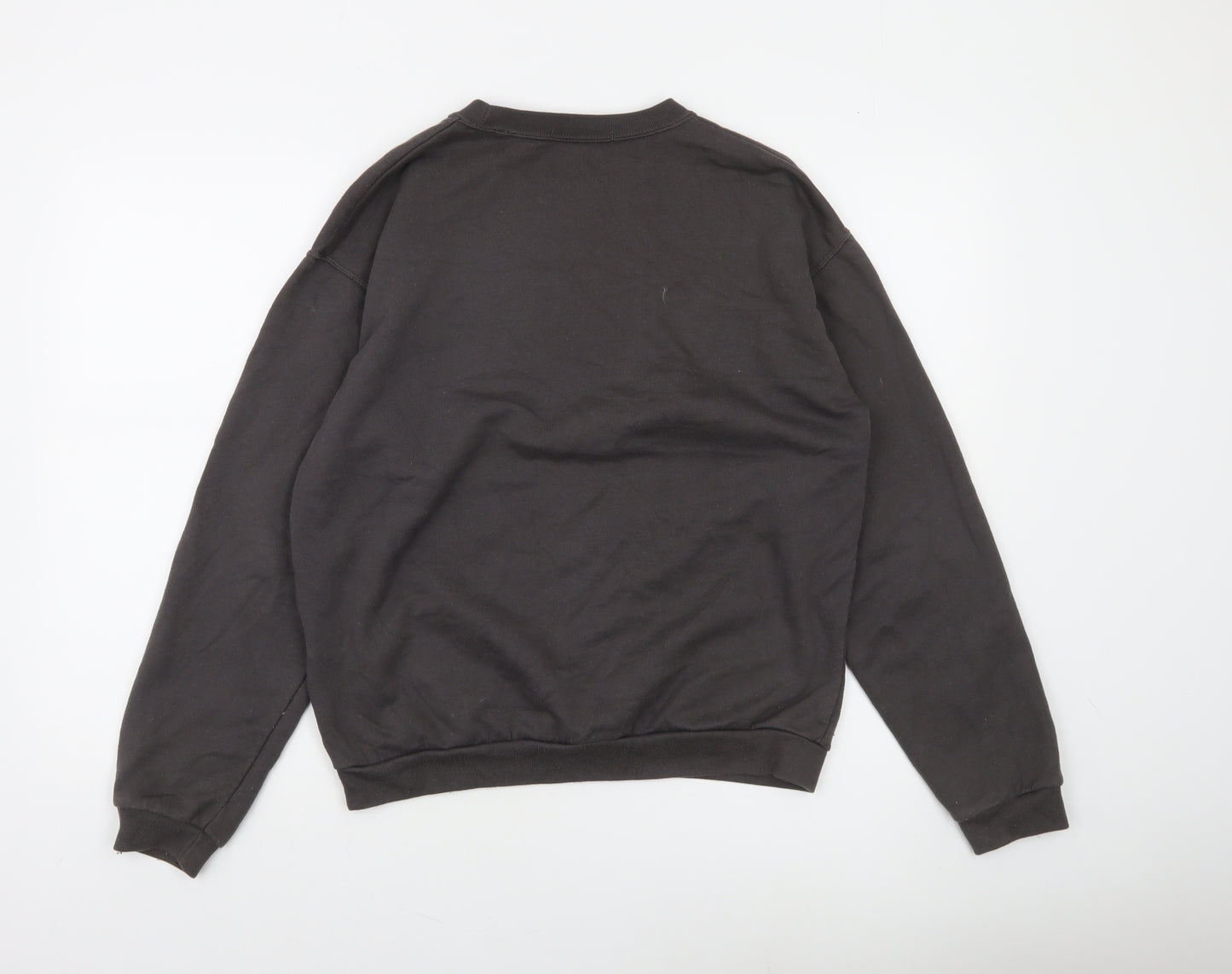 Missguided Women Black Michigan Graphic Pullover Sweatshirt Size S