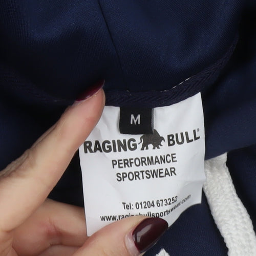 Raging Bull Mens Navy Blue Pullover Hoodie Size M Sportswear