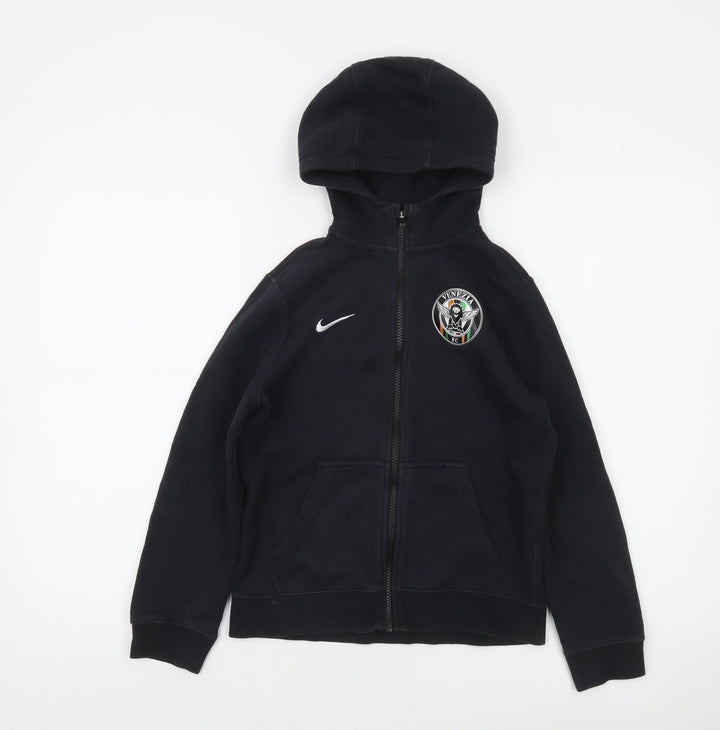 Nike Boys Black Full Zip Hoodie 10-12 Years Football Sportswear