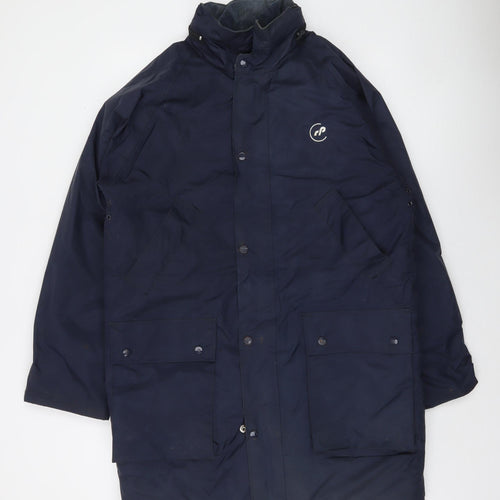 B Dri Men's Blue Parka Coat S Hooded Water Resistant Lined Jacket