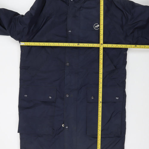 B Dri Men's Blue Parka Coat S Hooded Water Resistant Lined Jacket