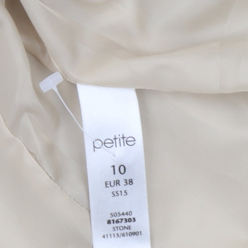 BHS Women's Beige Petite Linen Blend 3/4 Sleeve Blazer Size 10