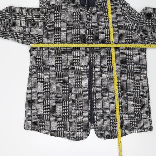 F&F Women's Grey Check Tweed Open Front Coatigan Size 22