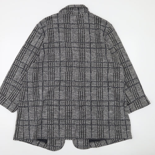 F&F Women's Grey Check Tweed Open Front Coatigan Size 22