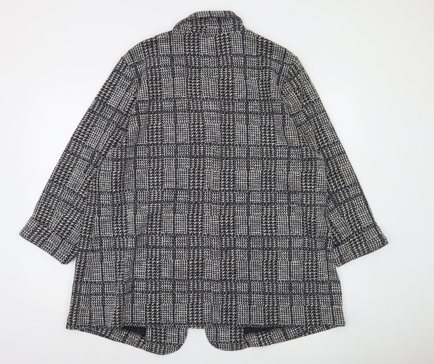 F&F Women's Grey Check Tweed Open Front Coatigan Size 22