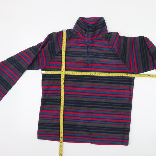 Cotton Traders Men's Multicoloured Striped Fleece 1/2 Zip Sweatshirt M