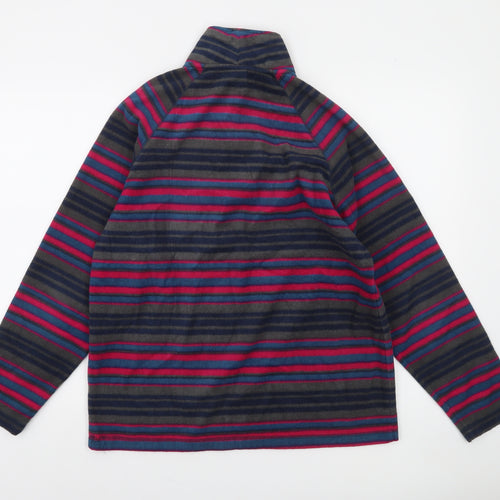 Cotton Traders Men's Multicoloured Striped Fleece 1/2 Zip Sweatshirt M