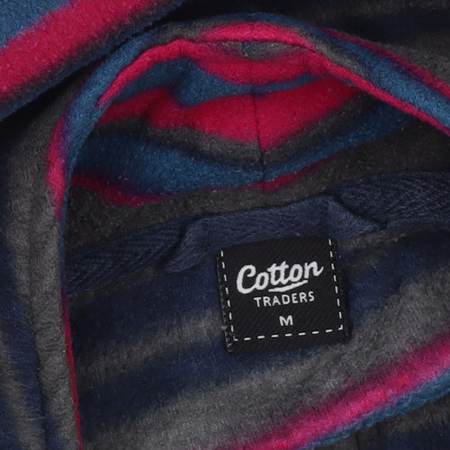 Cotton Traders Men's Multicoloured Striped Fleece 1/2 Zip Sweatshirt M