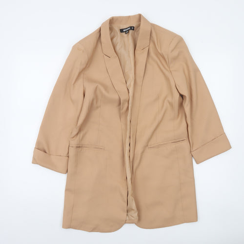 Missguided Women’s Beige Mid-Length 3/4 Sleeve Woven Blazer UK 10
