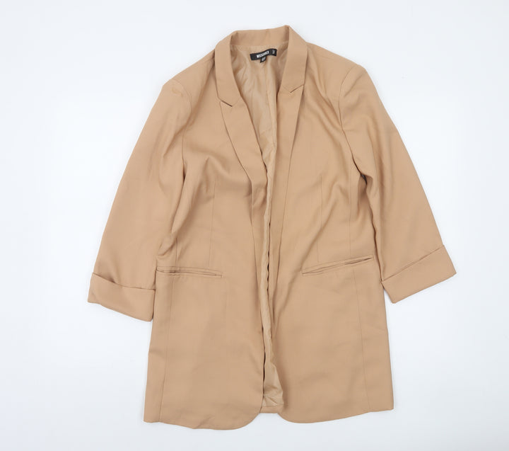 Missguided Women’s Beige Mid-Length 3/4 Sleeve Woven Blazer UK 10