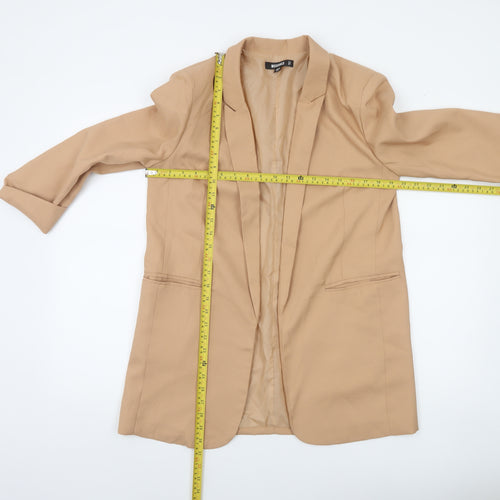 Missguided Women’s Beige Mid-Length 3/4 Sleeve Woven Blazer UK 10
