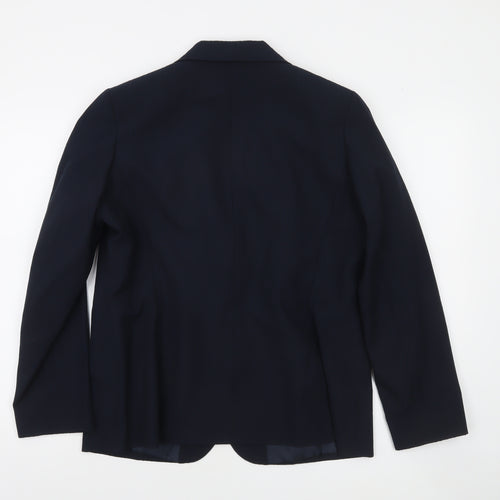Bm Women's Navy Blue Single-Breasted Blazer Size 16 Classic Fit