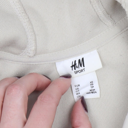H&M Sport Women’s Beige Full Zip Fleece Hoodie XS