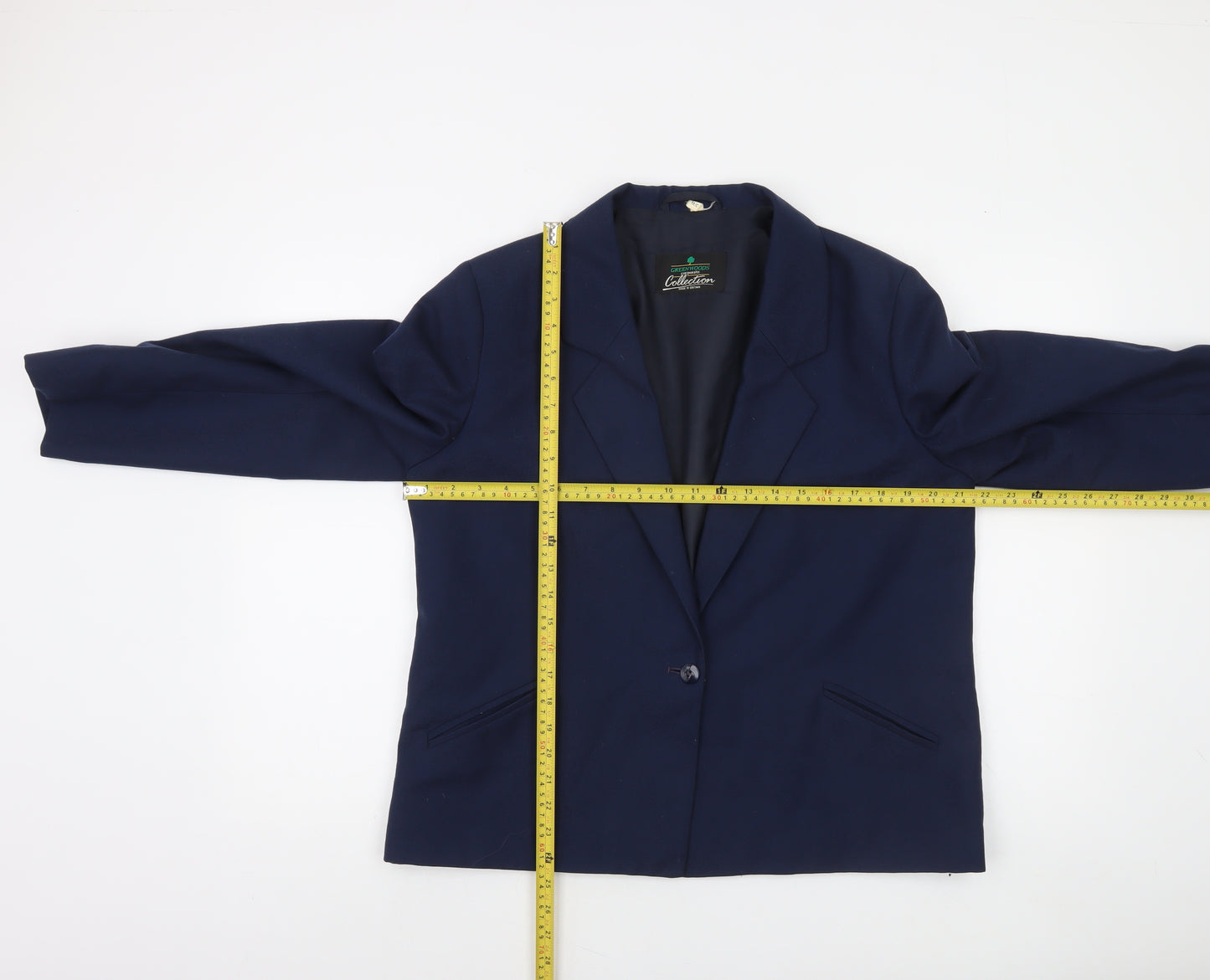 Greenwoods Women’s Navy Blue Single-Breasted Suit Jacket Size 16 Classic Fit
