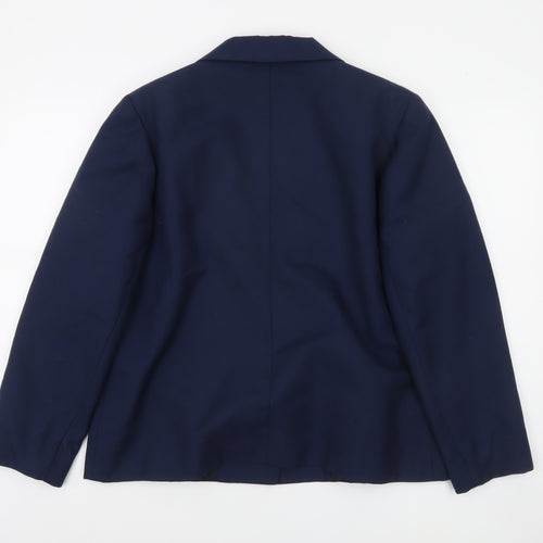 Greenwoods Women’s Navy Blue Single-Breasted Suit Jacket Size 16 Classic Fit