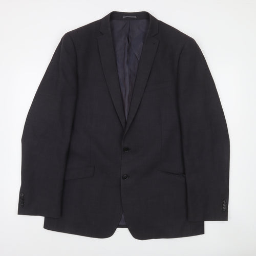 Next Mens Grey Wool Formal Blazer Jacket 44R Regular Fit