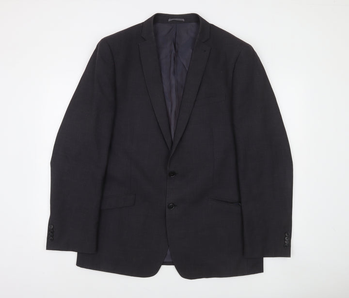 Next Mens Grey Wool Formal Blazer Jacket 44R Regular Fit
