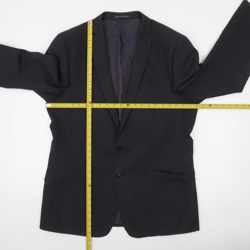 Next Mens Grey Wool Formal Blazer Jacket 44R Regular Fit