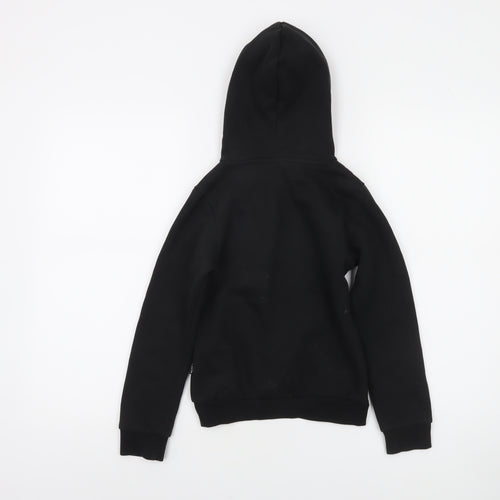Puma Boys Black Pullover Hoodie 9-10 Years Graphic Print Kangaroo Pocket