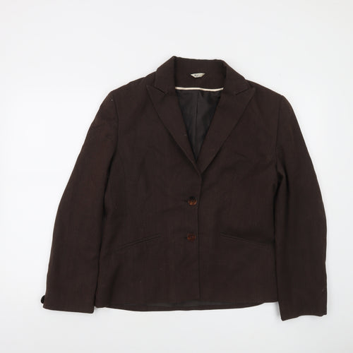 Klass Collection Brown Twill Lined Women's Blazer Size 14