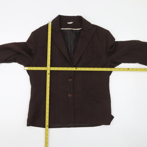 Klass Collection Brown Twill Lined Women's Blazer Size 14