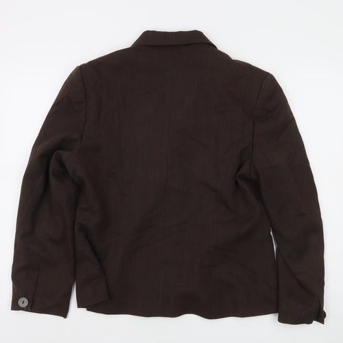 Klass Collection Brown Twill Lined Women's Blazer Size 14