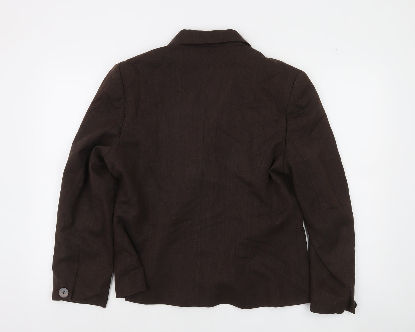 Klass Collection Brown Twill Lined Women's Blazer Size 14