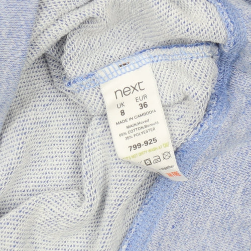 Next Womens Blue Cotton Blend Crew Neck Pullover Sweatshirt Size 8