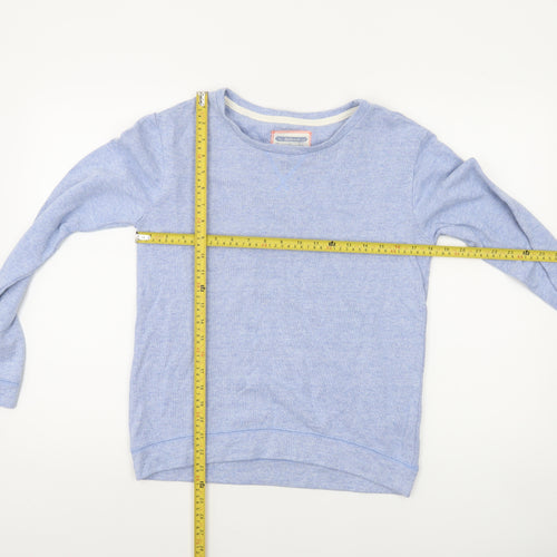 Next Womens Blue Cotton Blend Crew Neck Pullover Sweatshirt Size 8