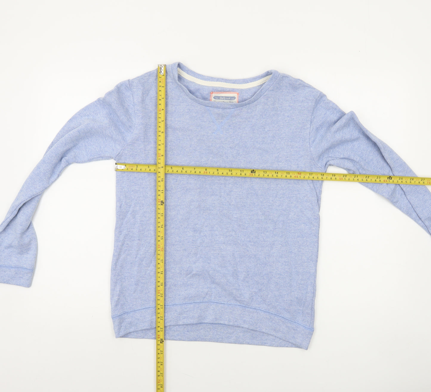 Next Womens Blue Cotton Blend Crew Neck Pullover Sweatshirt Size 8