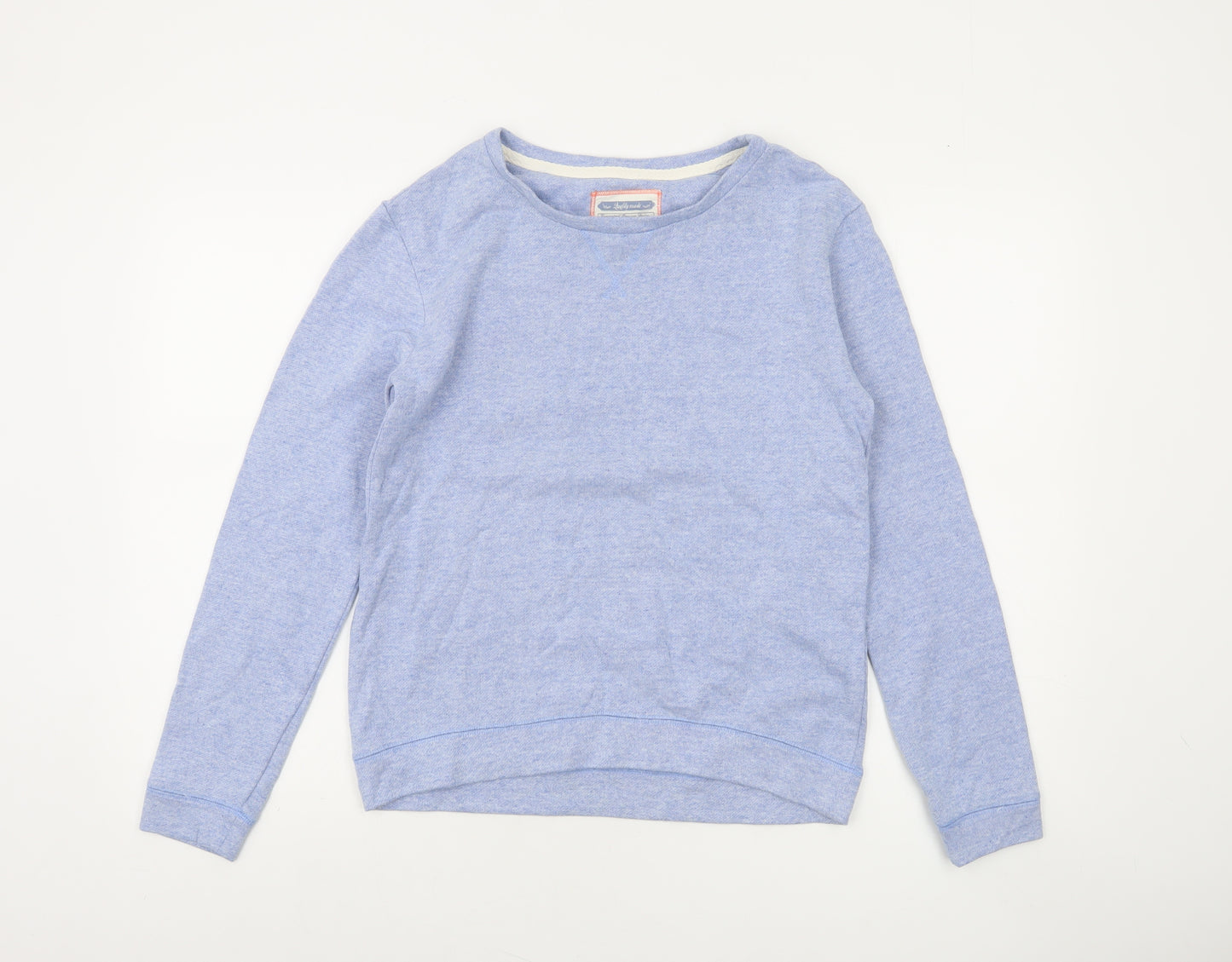 Next Womens Blue Cotton Blend Crew Neck Pullover Sweatshirt Size 8