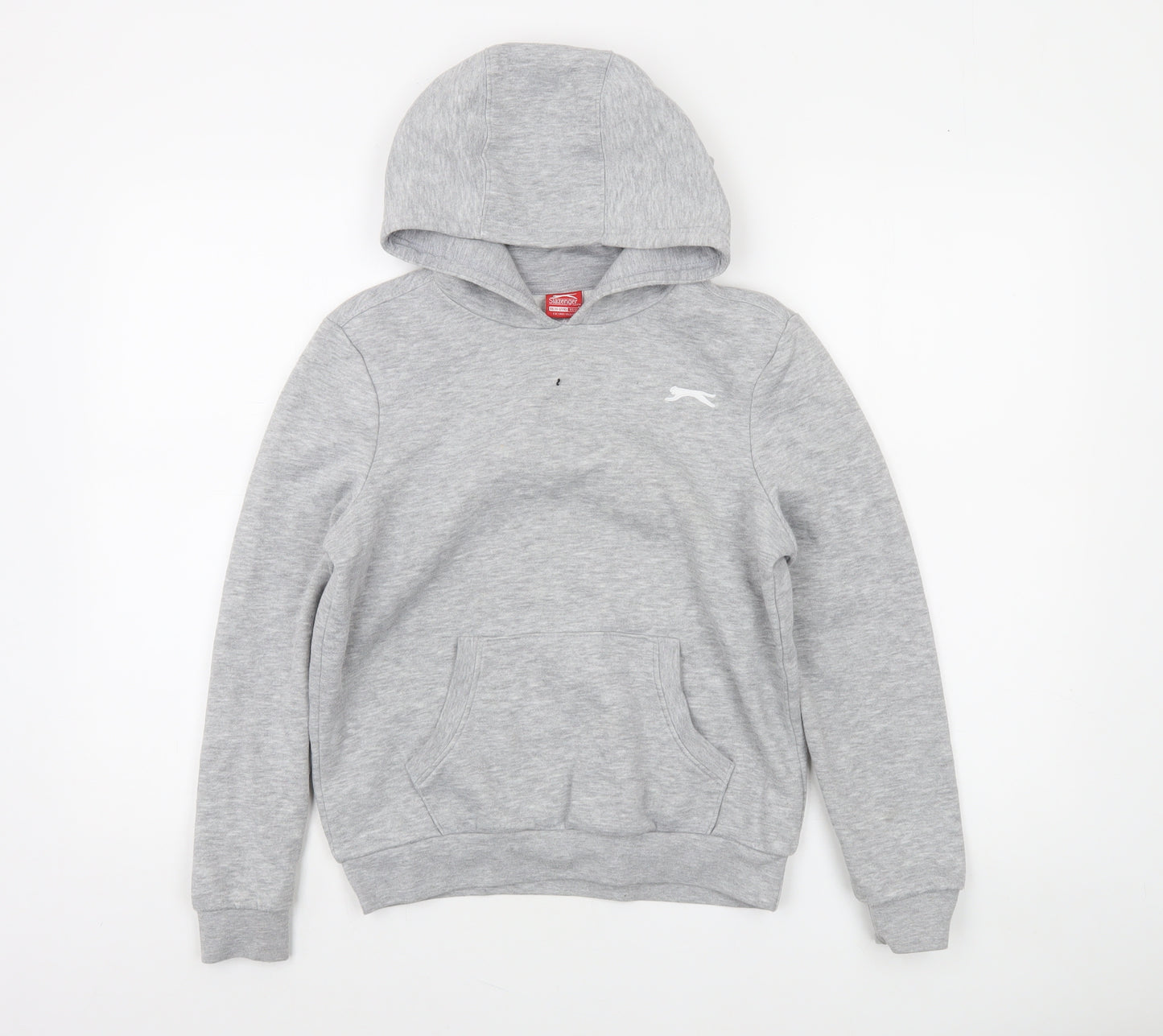 Slazenger Boys Grey Pullover Hoodie 11-12 Years Cotton Blend