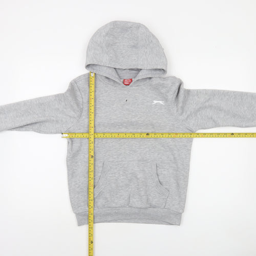 Slazenger Boys Grey Pullover Hoodie 11-12 Years Cotton Blend