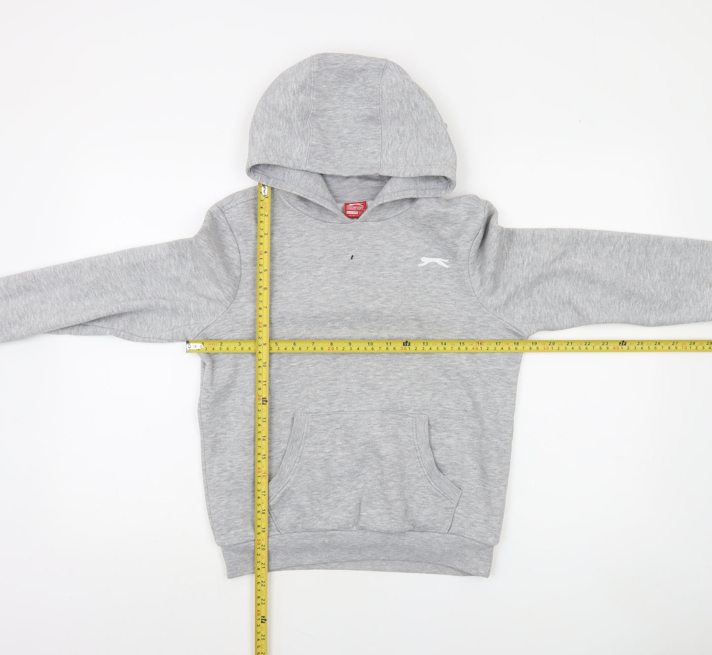 Slazenger Boys Grey Pullover Hoodie 11-12 Years Cotton Blend