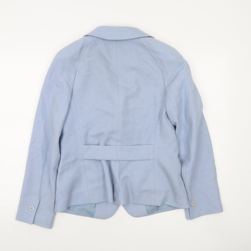 Episode Women Blue Wool Single-Breasted Blazer Jacket UK 10