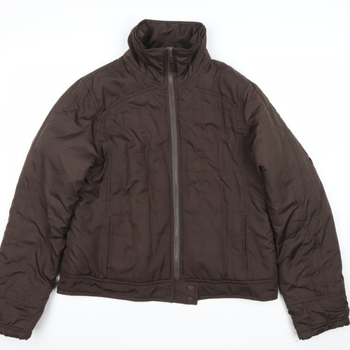 ONLY Womens Brown Quilted Puffer Jacket XL Casual Zip Up