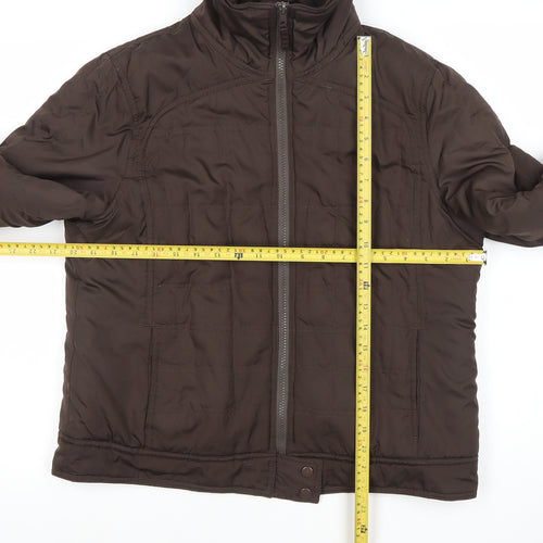 ONLY Womens Brown Quilted Puffer Jacket XL Casual Zip Up