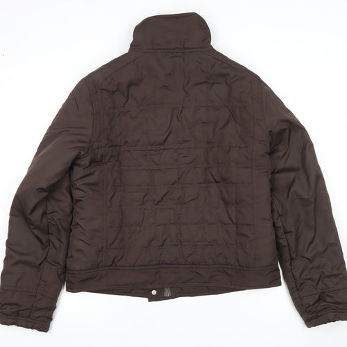 ONLY Womens Brown Quilted Puffer Jacket XL Casual Zip Up